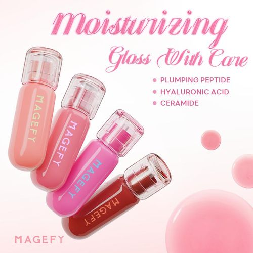 Magefy Serum Lip Gloss O400 Pêche Gloss - Brillant À Lèvres Effet Gloss Ultra Brillant, Couleur Peach, Lip Gloss Maquillage Lèvres