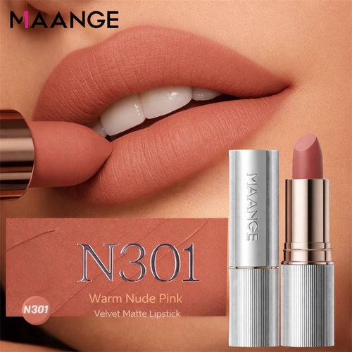 Blur Matte Lipstick N301 - Rouge À Lèvres Mat Velours Couleur Nude Rosé Doux, Texture Crémeuse, Fini Mat Naturel thumbnail 3