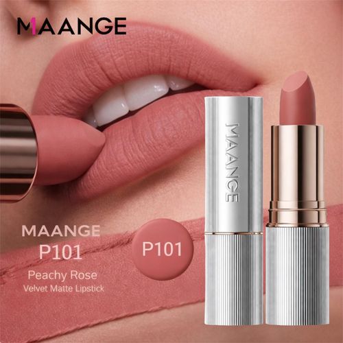 Maange Blur Matte Lipstick P101 - Rouge À Lèvres Mat Velours Rose Nude Lumineux, Effet Flouté Naturel, Texture Crémeuse Confort Longue Durée