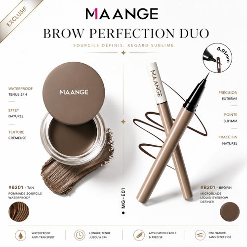Brown Beauty Duo - Eyeliner Liquide Waterproof B201 & Gel Sourcils Waterproof B201 thumbnail 3