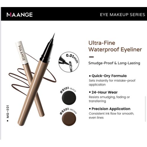 Maange Brown Beauty Duo - Eyeliner Liquide Waterproof B201 & Gel Sourcils Waterproof B201