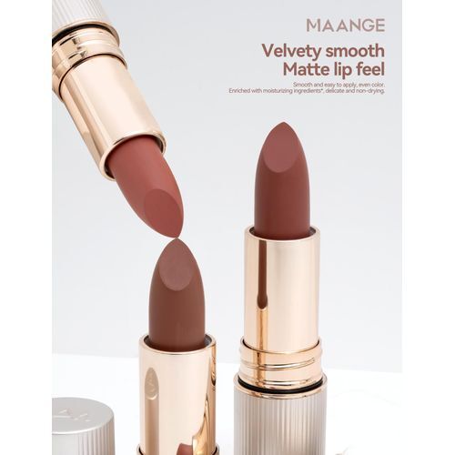 Blur Matte Lipstick N502 - Rouge À Lèvres Mat Velours Couleur Nude Rosé, Texture Crémeuse, Fini Mat Naturel thumbnail 3