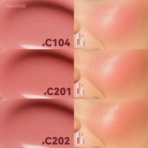 Maange Softlight Pigment Liquid Blush C201 Corail Doux Rose Velouté - Blush Liquide Crémeux Haute Pigmentation, Effet Bonne Mine