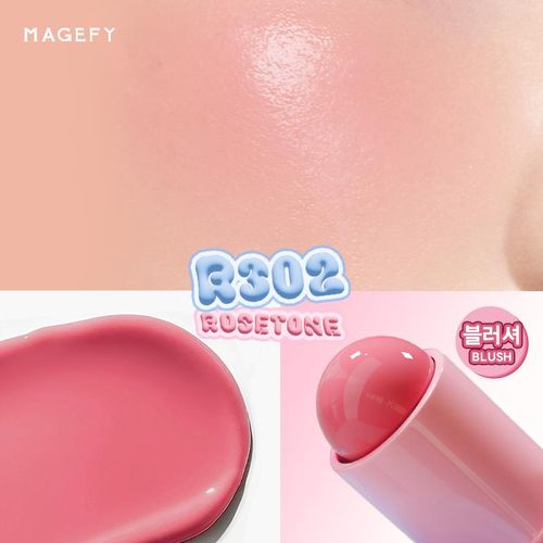 Magefy Softlight Pigment Blush Stick R302 Rose Tone - Blush Crème En Stick Haute Pigmentation, Fard À Joues Effet Glow Naturel