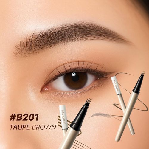 Maange Microblade Eyebrow Definer B201 Taupe Brown - Stylo Sourcils Waterproof Triple Pointe Effet Microblading Naturel