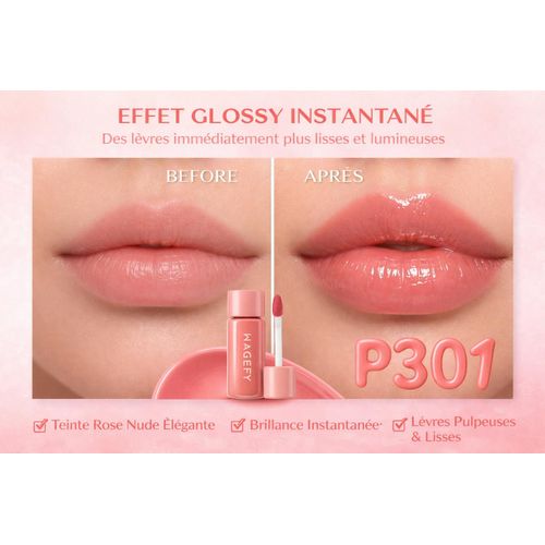 Lip Gloss Brillance Naturelle Effet Lèvres Pulpeuses - Rose Nude