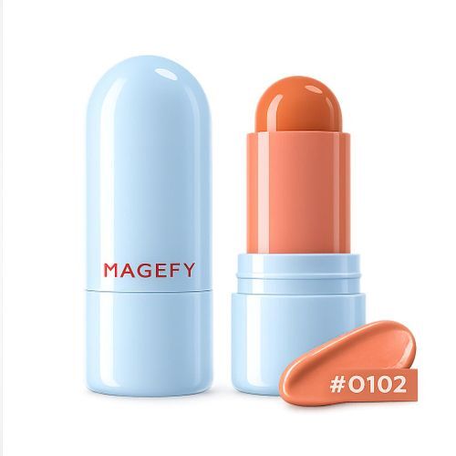Magefy Softlight Pigment Blush Stick O102 Orange - Blush Crème En Stick Haute Pigmentation, Fard À Joues Texture Crémeuse Effet Glow Naturel