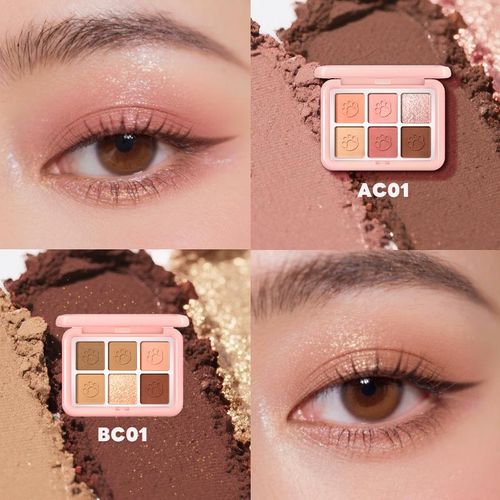 Palette Fards À Paupières Ac01 Autumn & Coral - Palette Maquillage Yeux 6 Couleurs Nude, Corail Et Brun - Fini Mat Et Scintillant thumbnail 3