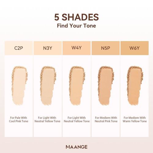Maange Blur Matte Powder Foundation N3y - Poudre Compacte Matifiante Teint Clair Sous - Ton Jaune Neutre 8g