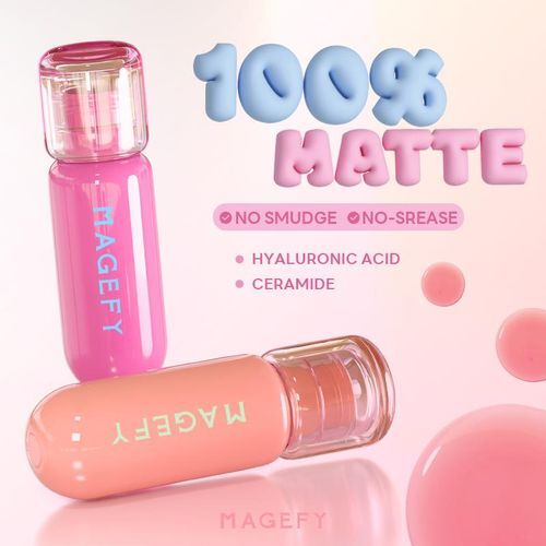 Magefy N101 Nude Matte Lip Tint - Rouge À Lèvres Liquide Mat Naturel, Effet Velours, Longue Tenue Confort