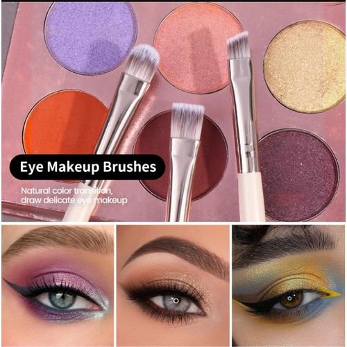 Maange Set 7 Pinceaux De Maquillage Professionnels - Fond De Teint, Blush, Anti - Cernes, Yeux & Sourcils - Fibres Douces Haute Densité