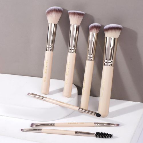Maange Set 7 Pinceaux De Maquillage Professionnels - Fond De Teint, Blush, Anti - Cernes, Yeux & Sourcils - Fibres Douces Haute Densité
