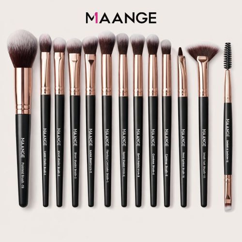 Maange Set 13 Pinceaux Maquillage Professionnels - Makeup Brush Set Visage & Yeux - Pinceaux Fond De Teint, Poudre, Blush, Eyeshadow - Fibres Synthétiques Douces - Manche Noir