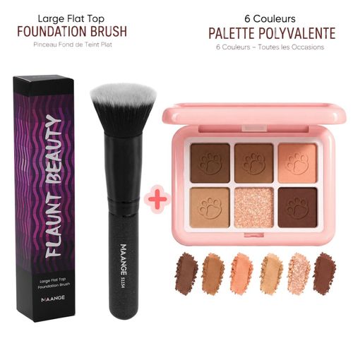 Pack Beauté Maange+magefy - Pinceau Fond De Teint Plat + Palette De Fards À Paupières 6 Couleurs thumbnail 3