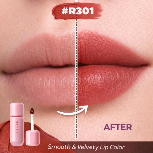 Magefy Velvet Up Lip Cream R301 Rouge - Rouge À Lèvres Liquide Effet Velours, Couleur Rouge Intense