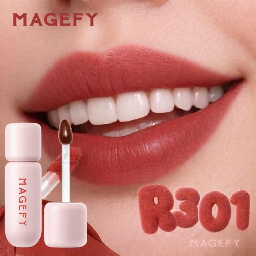 Magefy Velvet Up Lip Cream R301 Rouge - Rouge À Lèvres Liquide Effet Velours, Couleur Rouge Intense