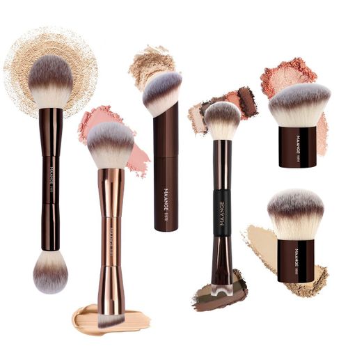 Kit De 6 Pinceaux De Maquillage En Aluminium Professionnels Avec Pochette thumbnail 3