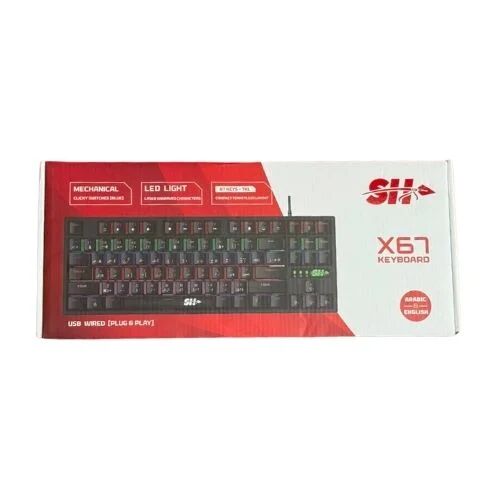 Clavier Gamer Mécanique Rétroéclairé Sh X67 (tkl - 87 Touches, Filaire Usb)