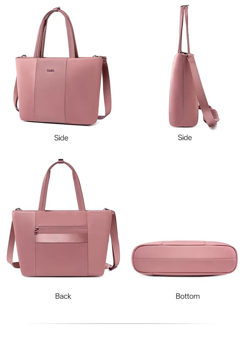 Sac À Main D'affaires En Cuir Synthétique Avec Fermeture Éclair Et Sangles Multiples