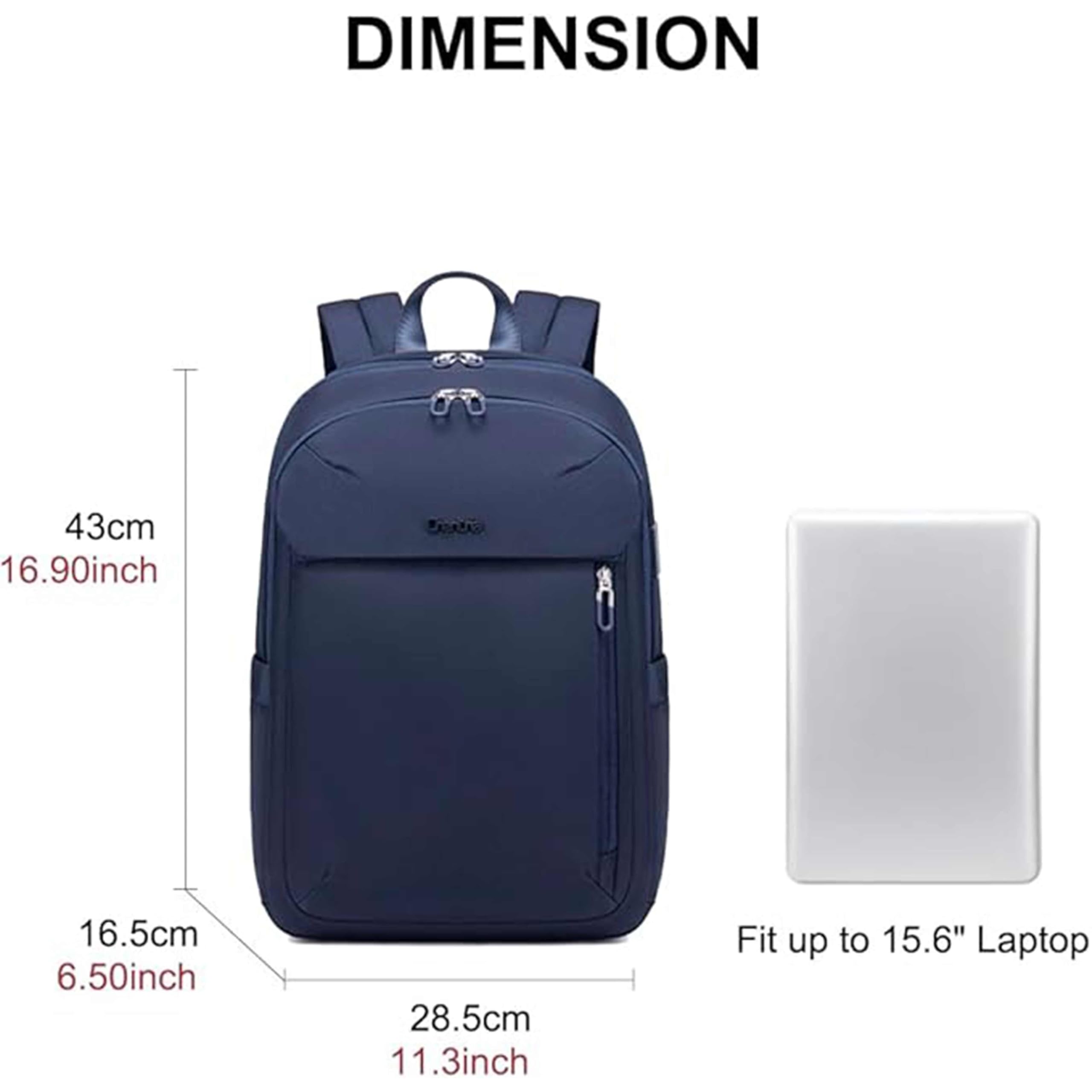 Sac À Dos Business En Tissu Semi-structuré Avec Fermeture À Glissière thumbnail 3
