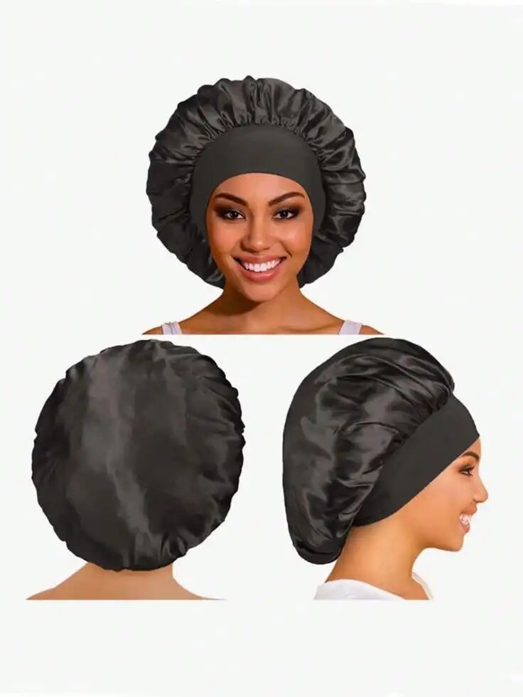Bonnet De Nuit Élastique À Large Bande Pour Femme - Tissu Et Design Aléatoires thumbnail 3