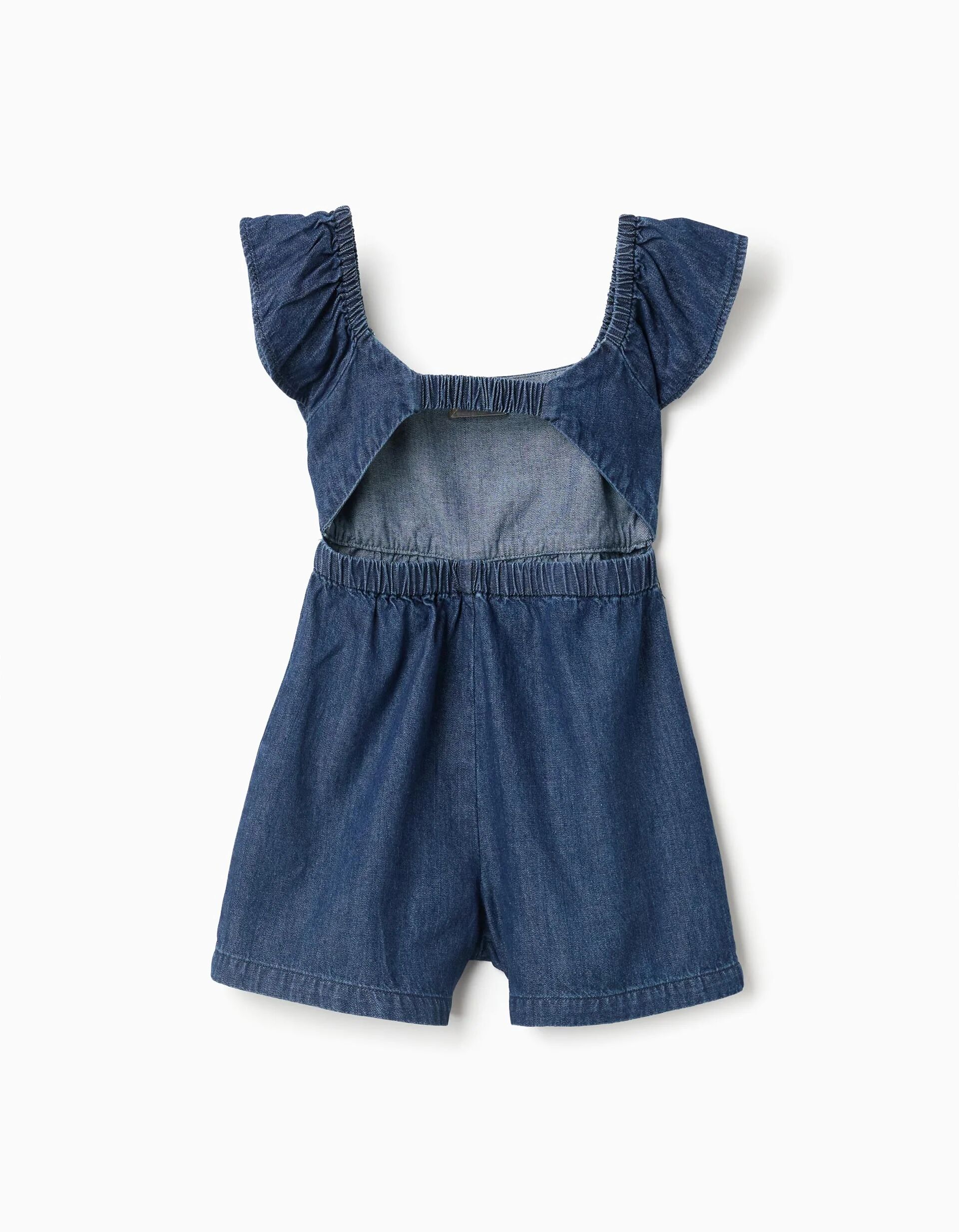 Denim Skort With Front Pleats For Girls