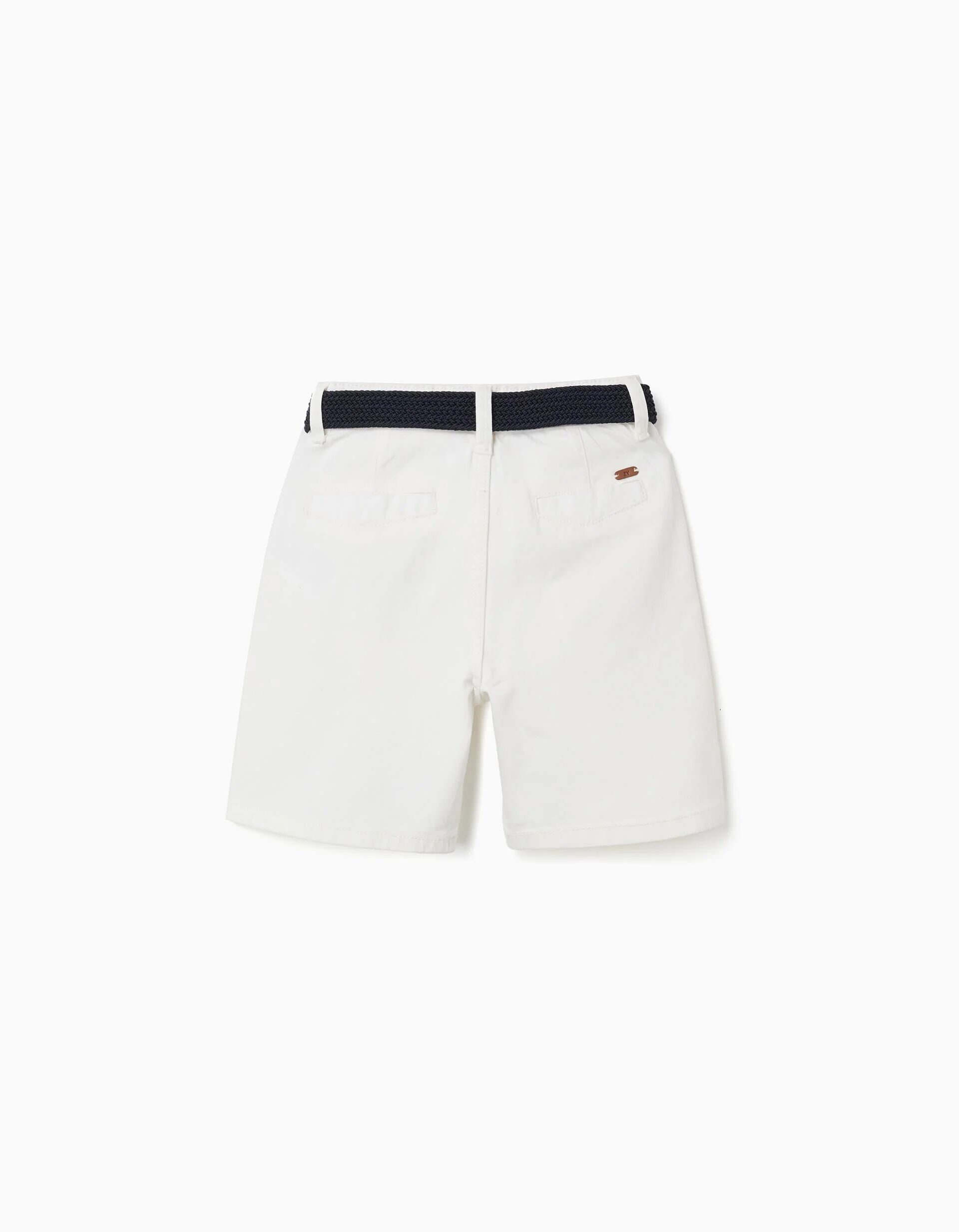 Twill Midi Shorts With Belt For Boys