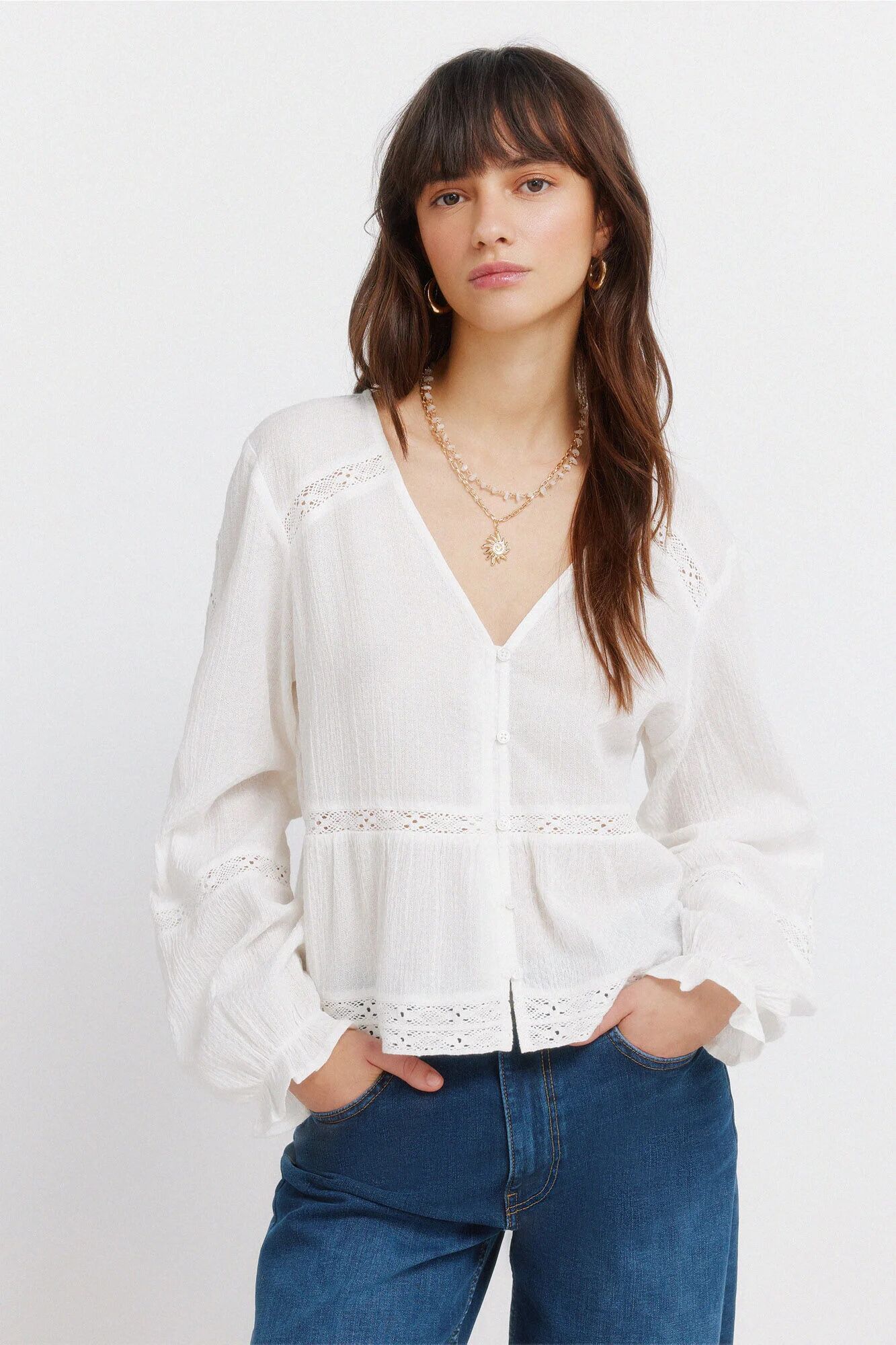 Chemise En Coton À Rayures Romantique thumbnail 2
