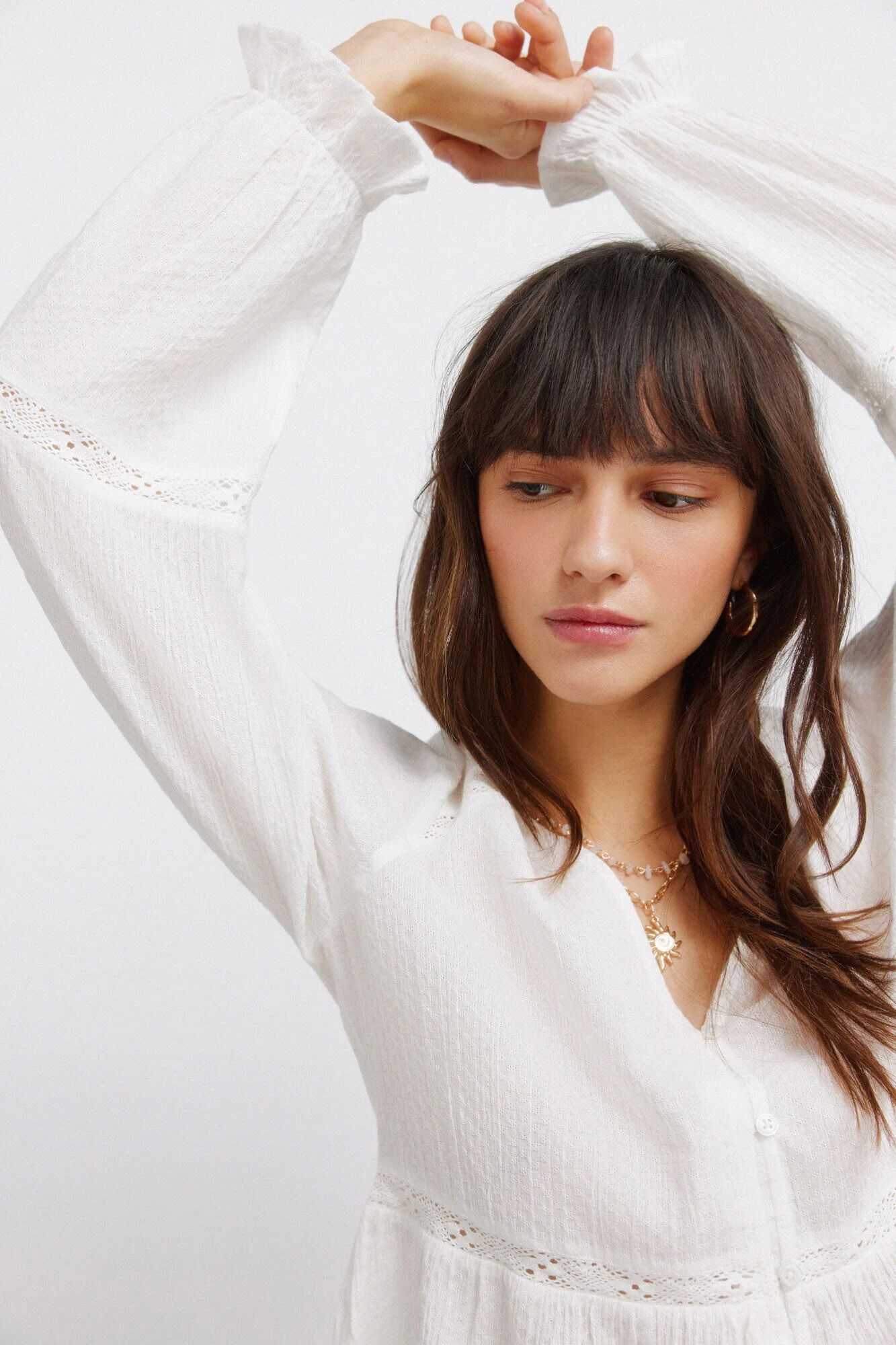 Chemise En Coton À Rayures Romantique thumbnail 4