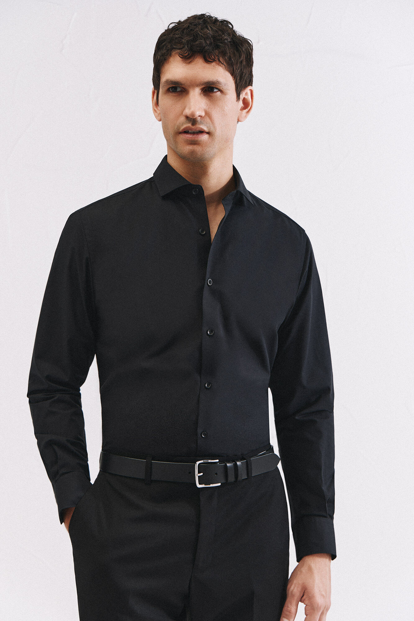 Chemise Habillée Slim En Tissu Ottoman Facile À Repasser