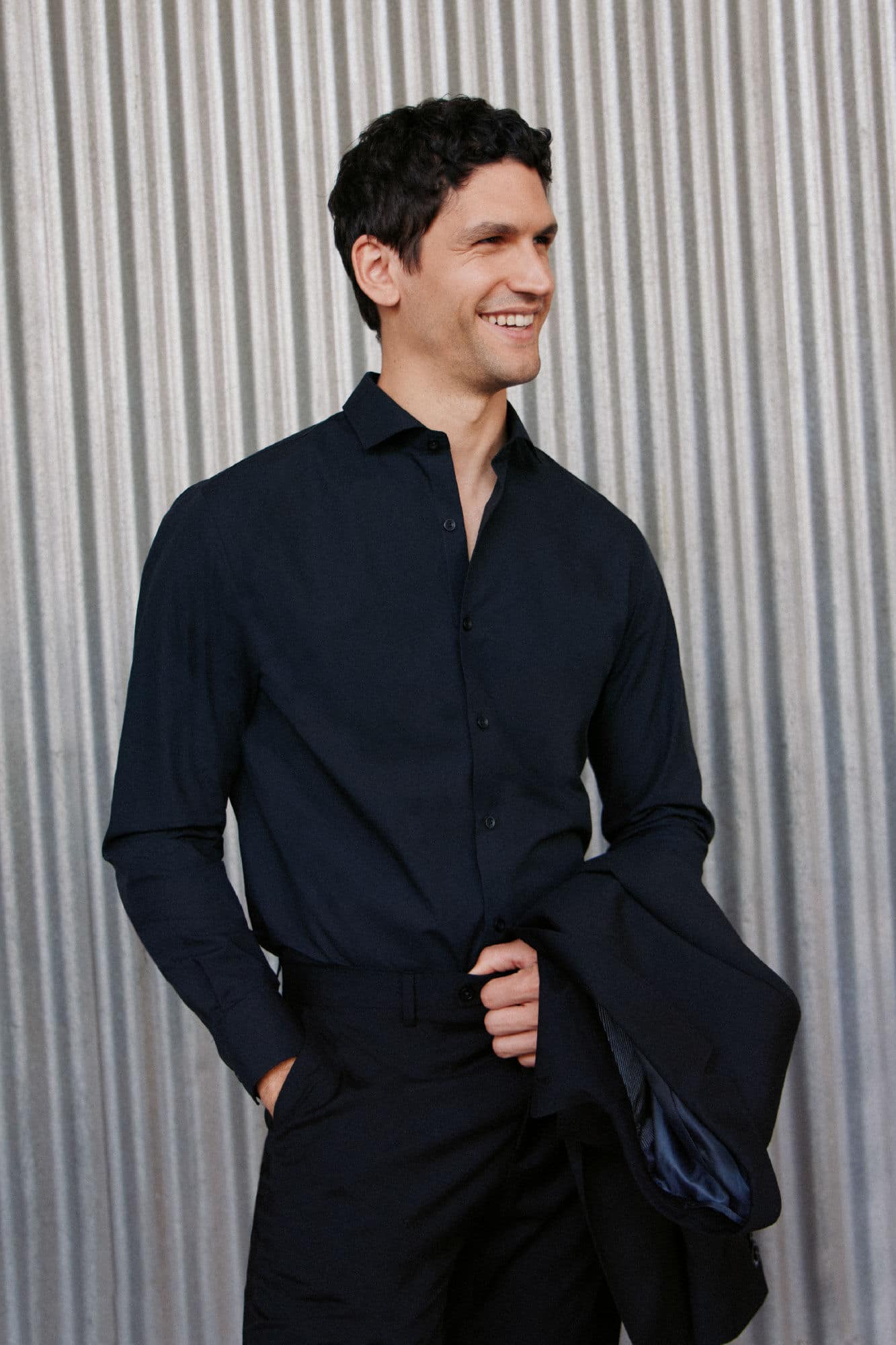 Chemise Habillée Slim En Tissu Ottoman Facile À Repasser