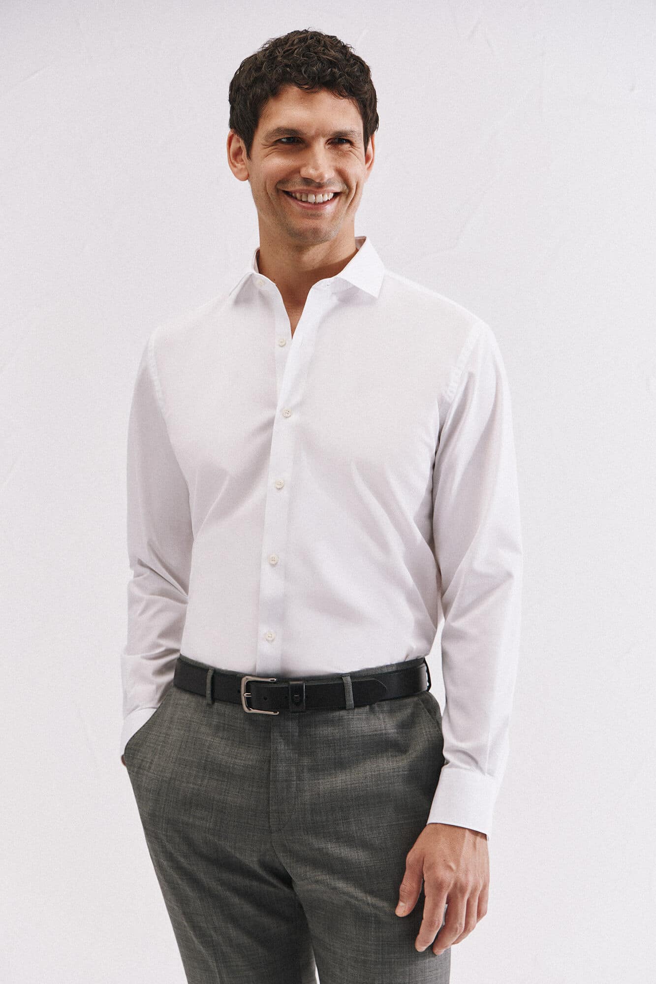 Chemise Habillée Slim En Tissu Ottoman Facile À Repasser thumbnail 1