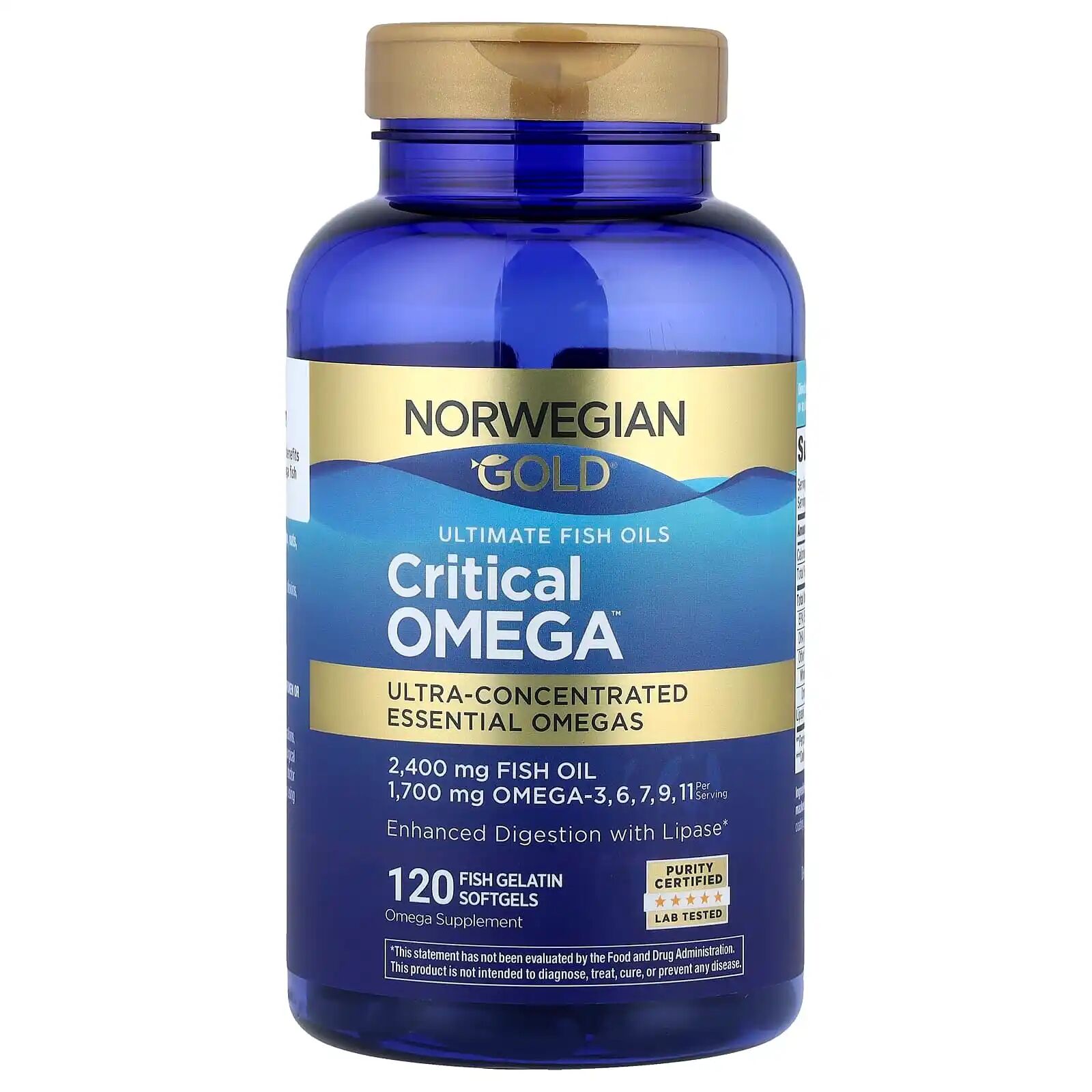 Gold Critical Omega Ultimate Fish Oils - Molles De Gélatine De Poisson