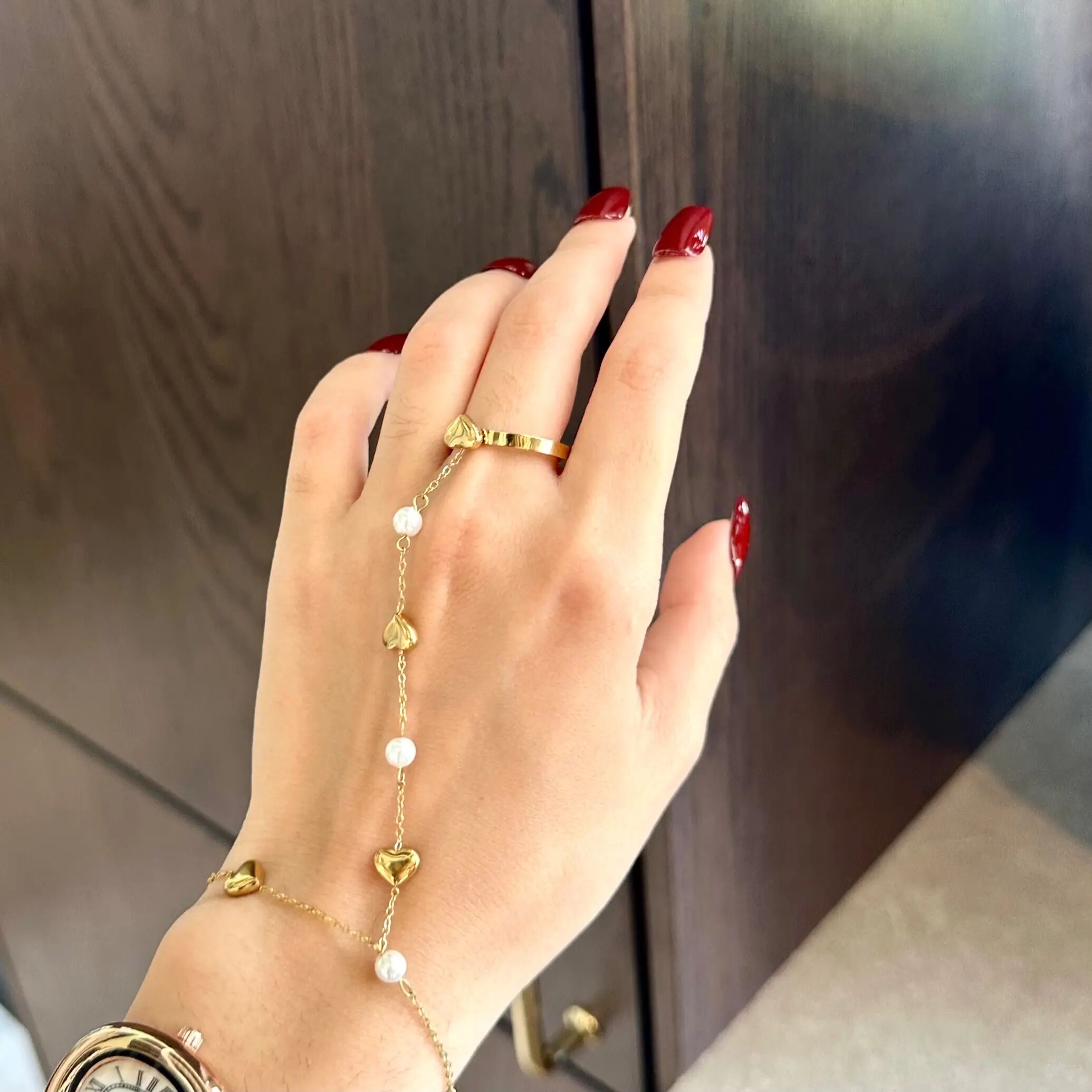 Handchain Heart Avec Bague Ajustable thumbnail 4