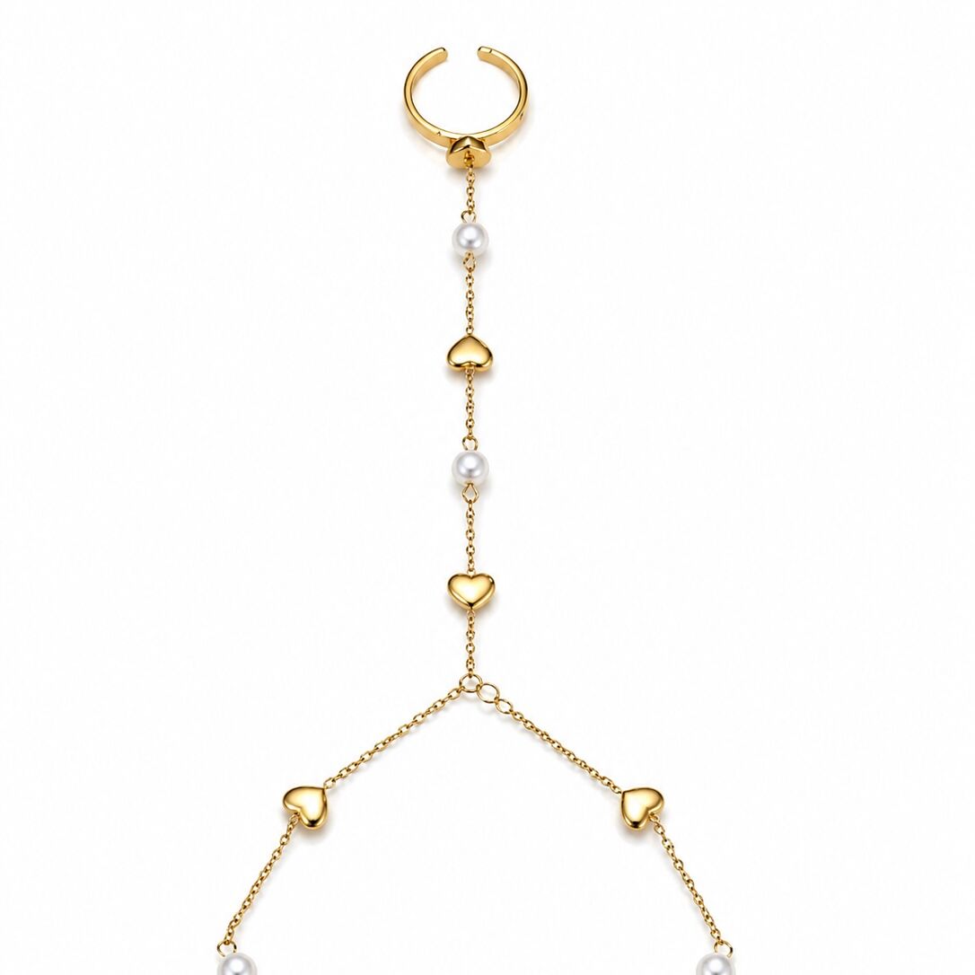 Handchain Heart Avec Bague Ajustable thumbnail 3