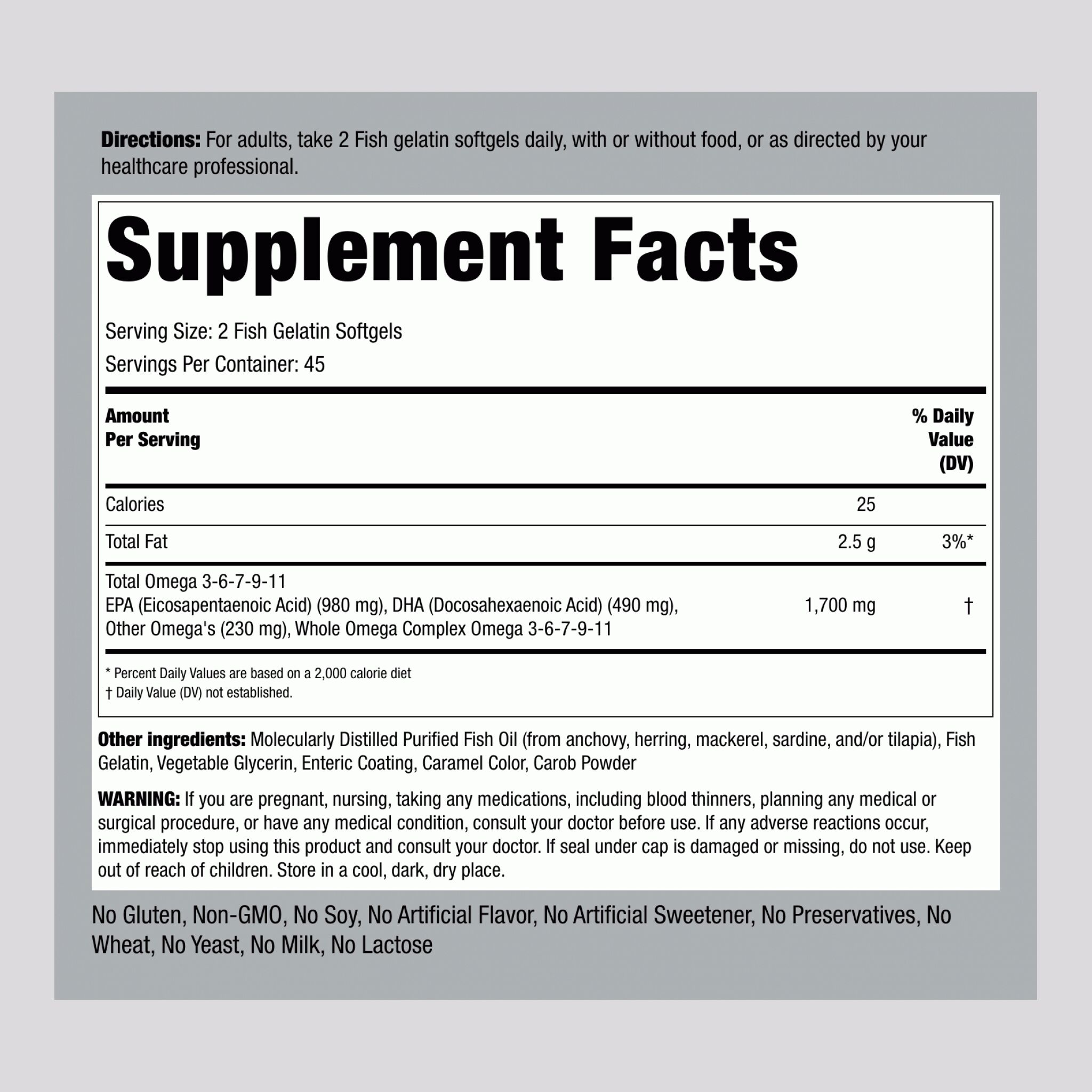 Oméga 3 Concentration Maximale 2400 Mg - Molles De Gélatine De Poisson
