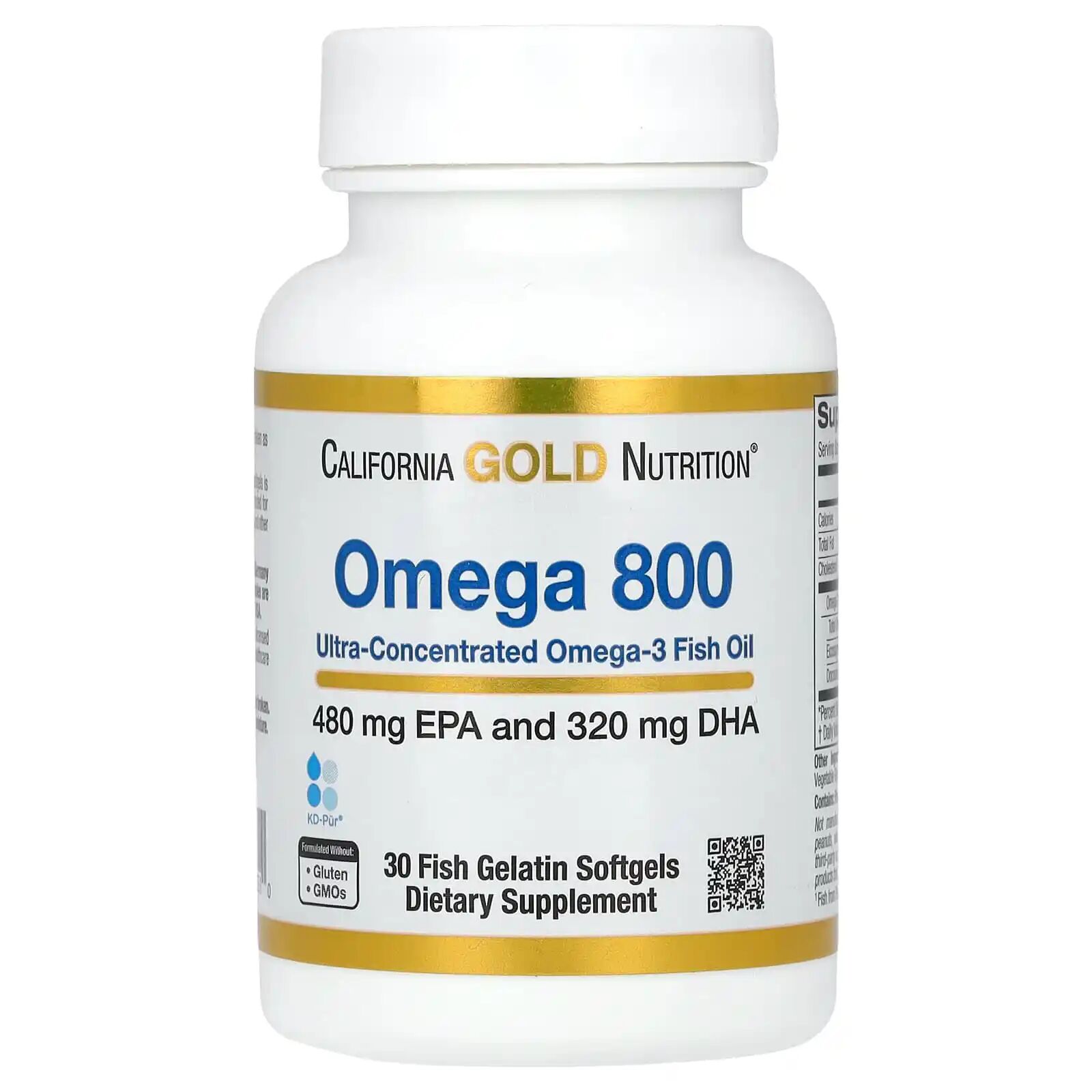 Omega 800 Huile De Poisson De Qualité Pharmaceutique - 80 % Epa/dha - Forme Triglycéride - 1000 Mg thumbnail 1