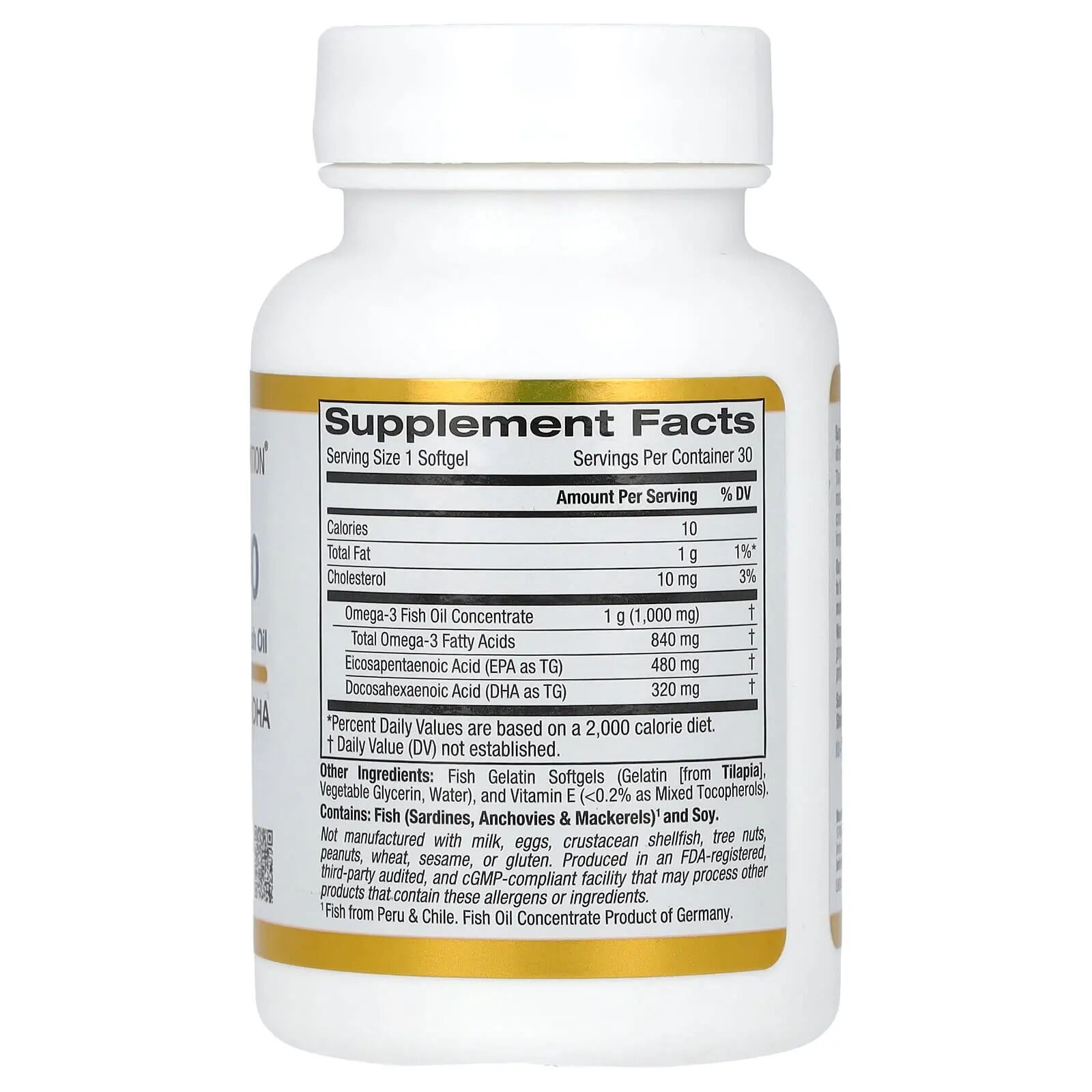 Omega 800 Huile De Poisson De Qualité Pharmaceutique - 80 % Epa/dha - Forme Triglycéride - 1000 Mg thumbnail 2