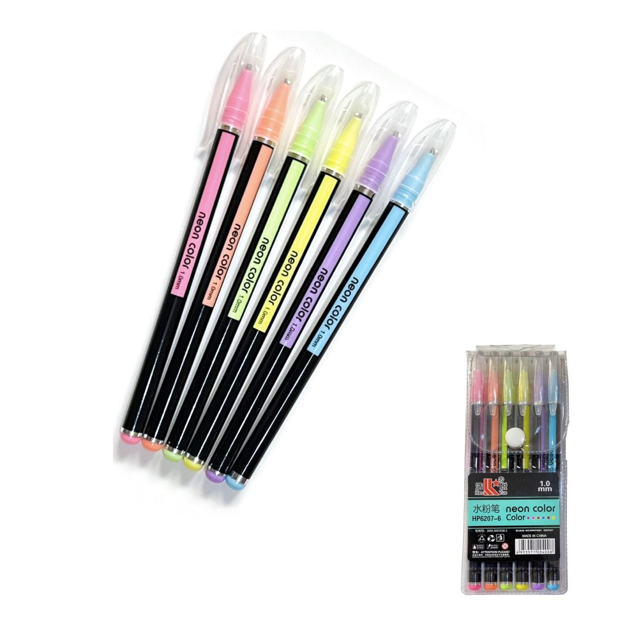 Pack 6 Stylos Neon Color