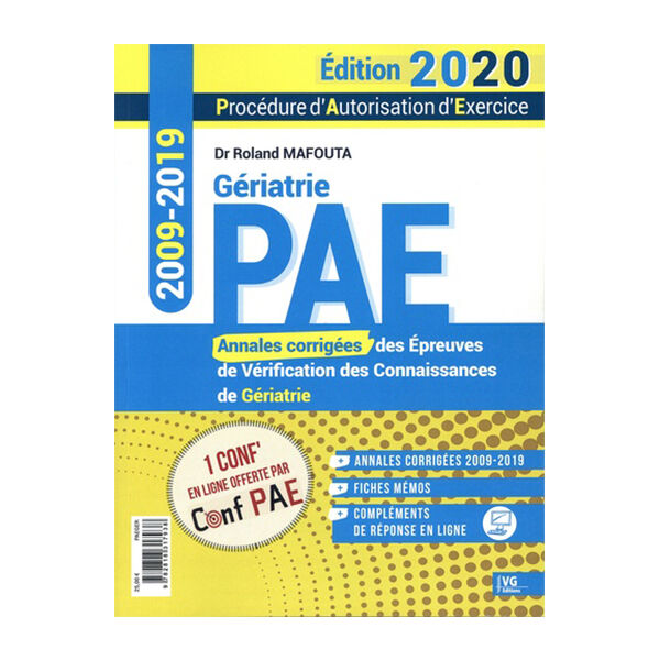 Pae - Annales Corrigées De Gériatrie 2009-2019