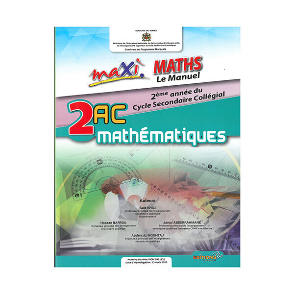 Maxi Maths Le Manuel 2 Éme Année Du Cycle Secondaire Collégial 2ac