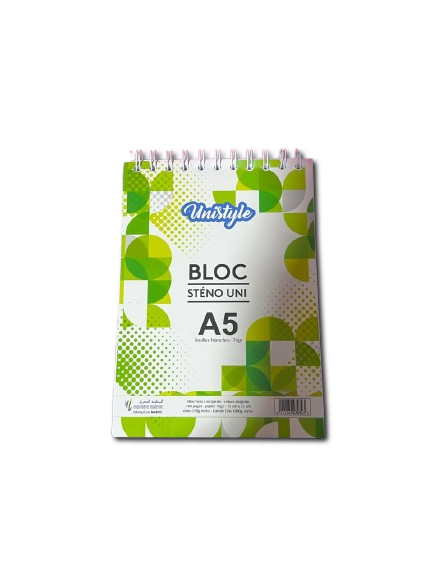 Bloc Sténo 160p 70g Spirale 