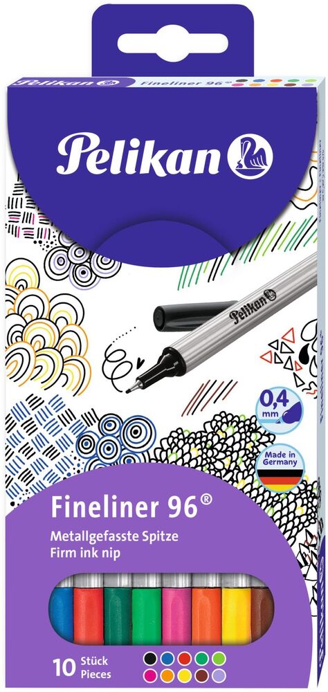Pochette De 10 Stylos Feutre 0.4mm 