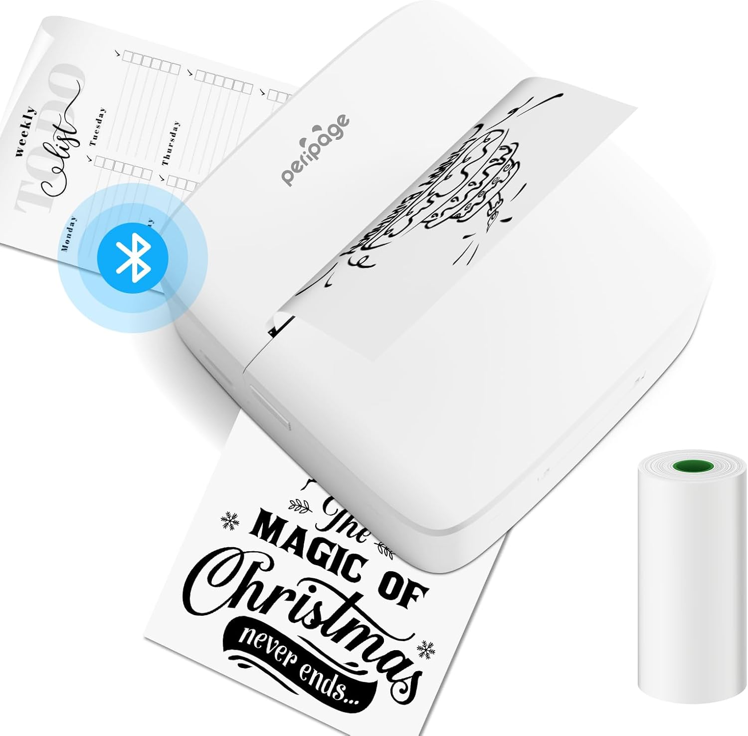 Mini Imprimante Thermique Bluetooth Sans Fil Portable Pour Téléphone