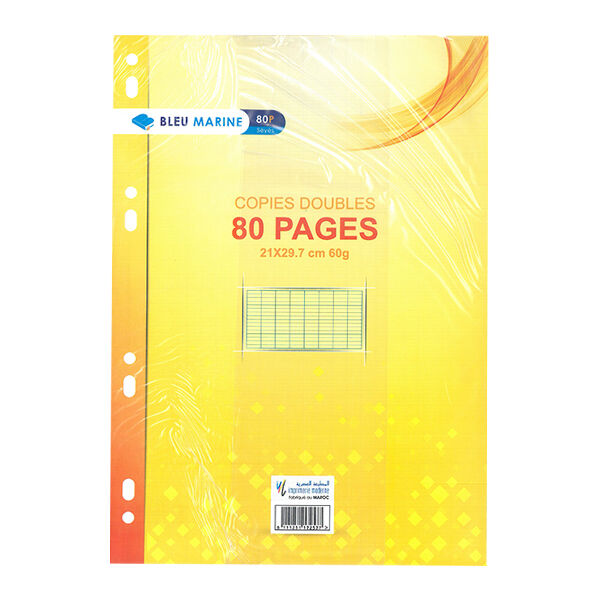 Recharges Doubles 80p Grands Carreaux 60g Grand Format A4 Jaune