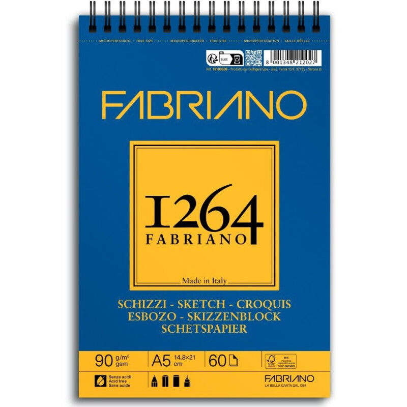 Bloc À Dessin Fabriano 90g 14,8 × 21cm 60f Sketchbook A5