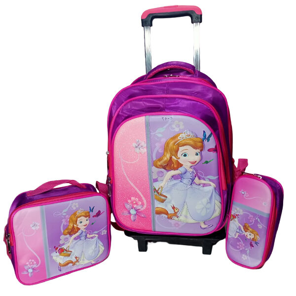 Cartable Trolley 3 Pièces Design 3d Princesse Sofia Réf. E-474