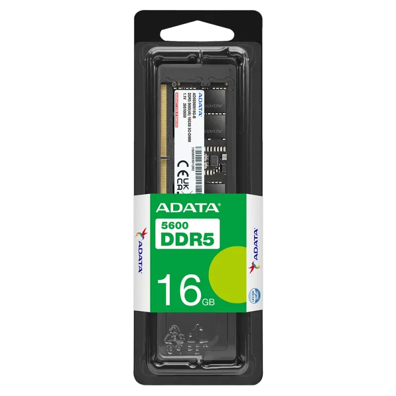 Barrette Mémoire Adata So-dimm 16gb Ddr5-5600mhz - Pc Portable (ad5s560016g-s)