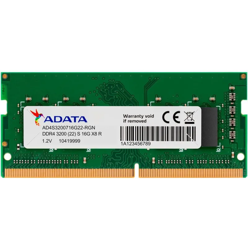 Barrette Mémoire Adata So-dimm 16gb Ddr4 3200 Mhz - Pc Portable (ad4s320016g22-sgn)