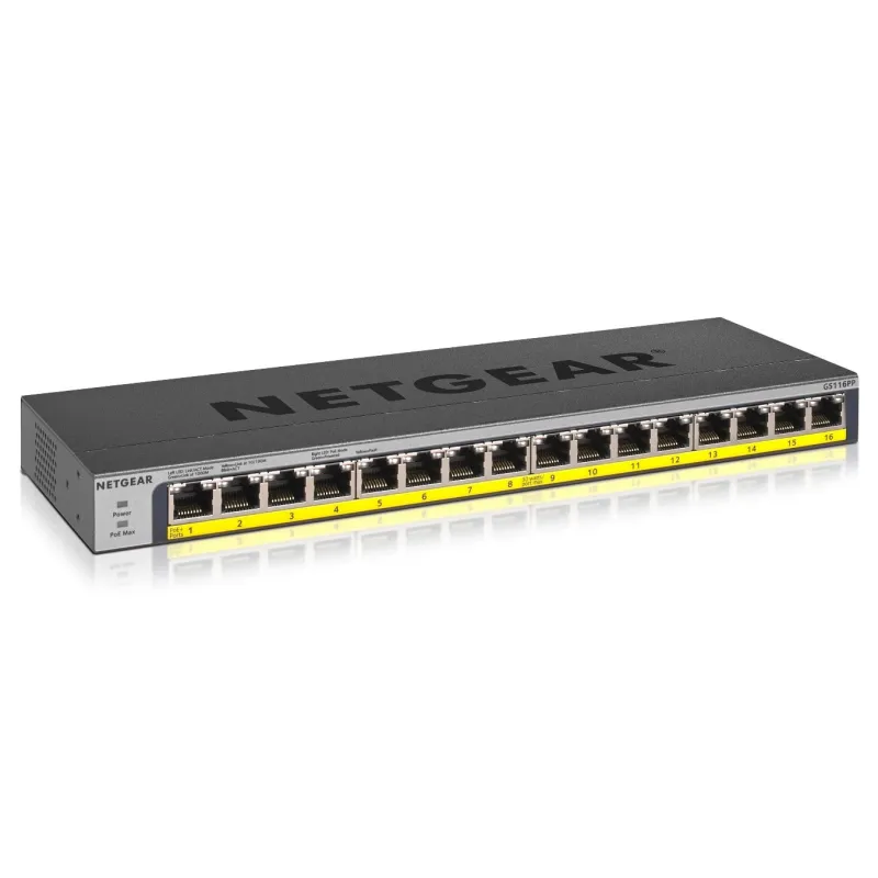 Gs116pp Non-géré Gigabit Ethernet (10/100/1000) Connexion Ethernet, Supportant L'alimentation Via Ce Port (poe)
